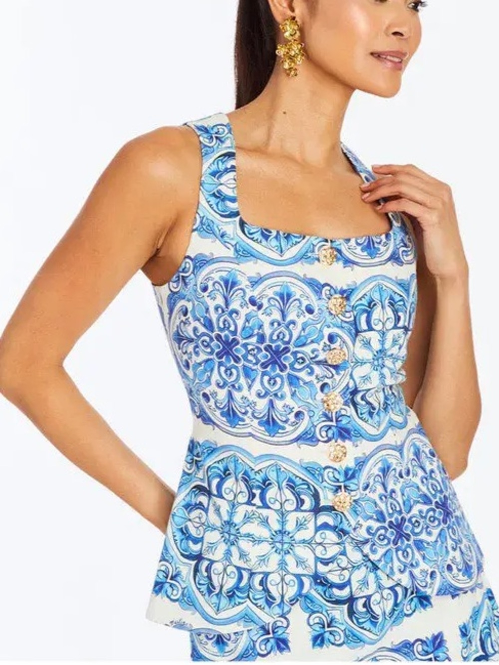 Mestiza blue Elena Tailored Top sz 8